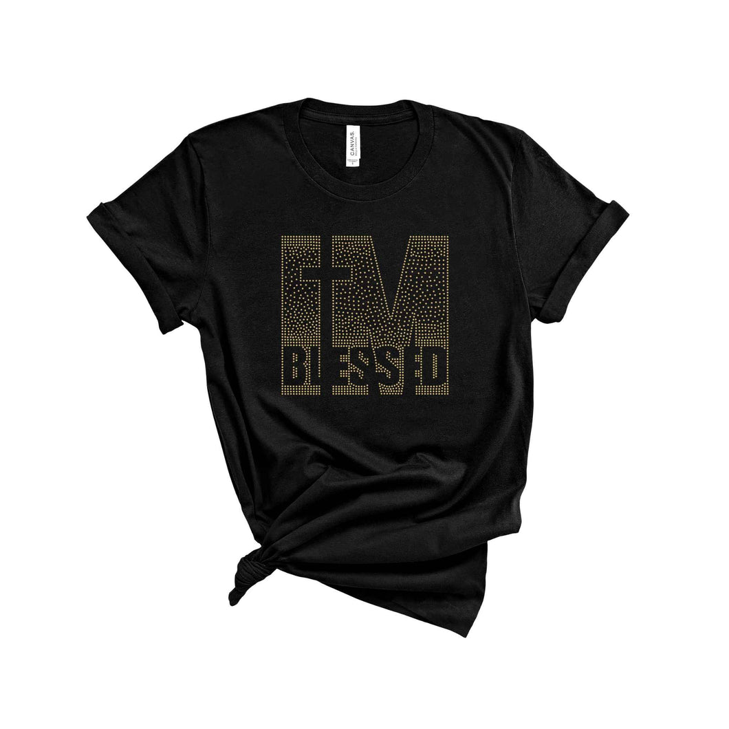 I'm Blessed Bling T-Shirt Gold
