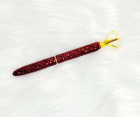 Dark Red Bling Pen