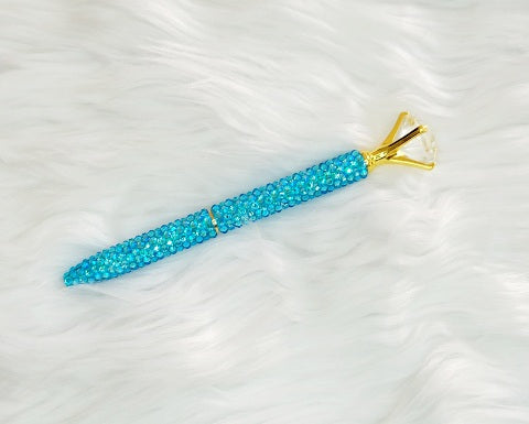 Aqua Blue Bling Pen